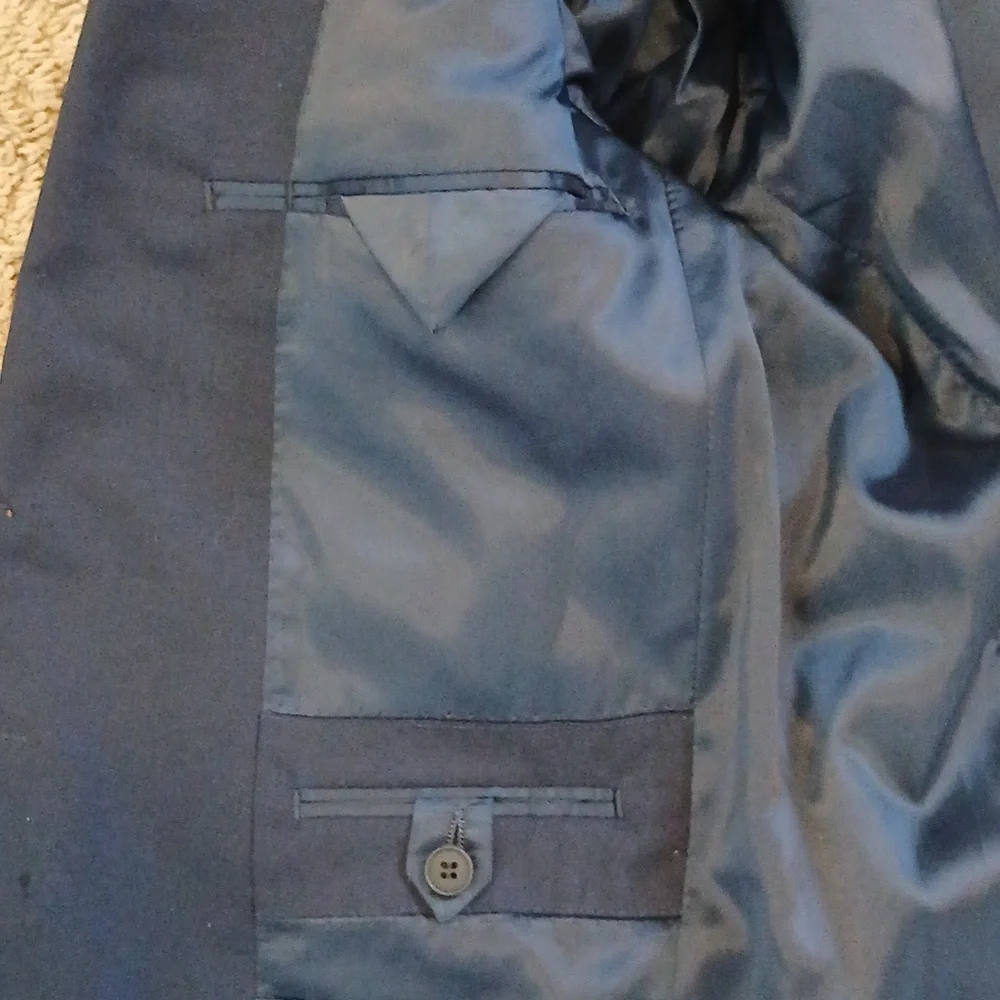 Nordstoms Tech-Smart Men's Navy Blazer, 2 Button, Single Breast Pocket, Size 40S - Picture 8 of 8